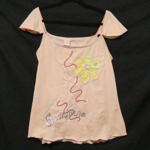 Unique Peach Embroidered Top